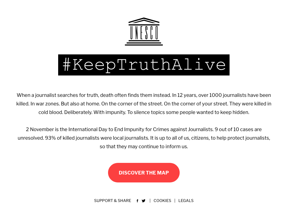 Interactive Ad: Unesco: Keep Truth Alive